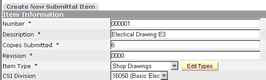 Submittal Package Entry Screen 3